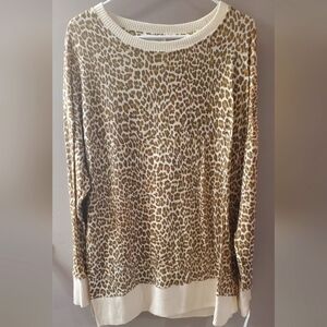 Planet Gold Animal Print Knit Top